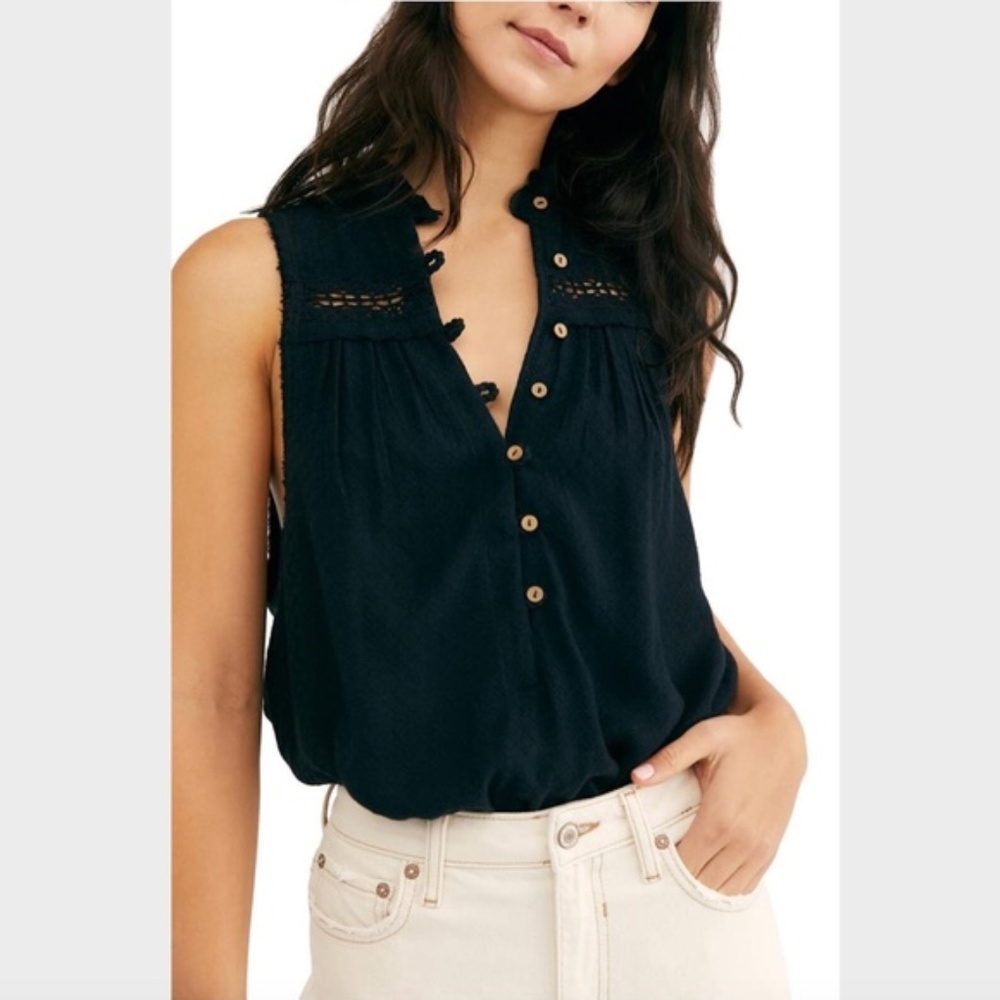 NWT Free People Low Tide Bodysuit Black